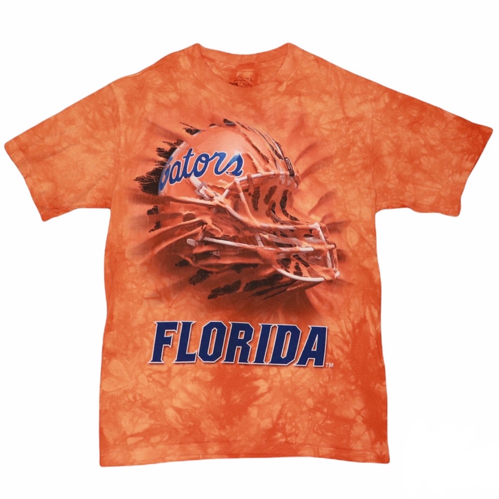 The Mountain Florida Gators Helmet Tye Dye Orange Shirt Small
